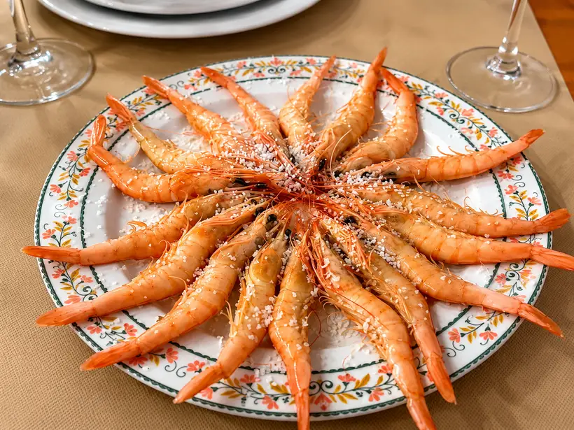 Gambas blancas de la Costa de Huelva en Bodeguita La Mantilla